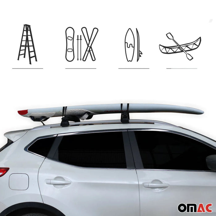 19" Roof Rack Pads Surfboard Windsurf Crossbar Pads for Kia Black 2 Pcs