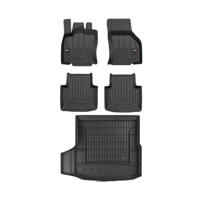 2019-2023 VW Arteon Premium Floor Mats & Cargo Liner Full Set All Weather Heavy Duty Black