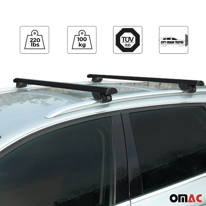 2005-2011 Audi A6 Avant Roof Rack Cross Bars Black