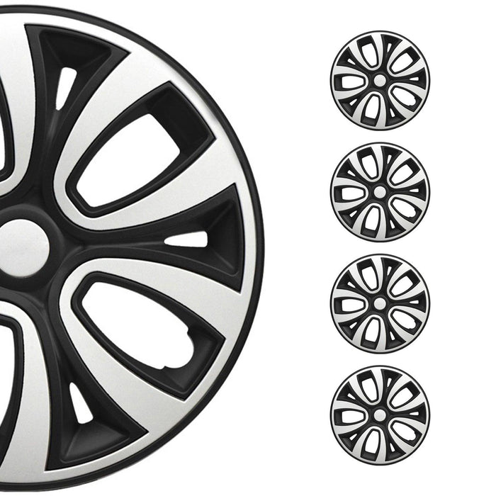 15" Wheel Covers Hubcaps R15 for Audi Black Matt White Matte