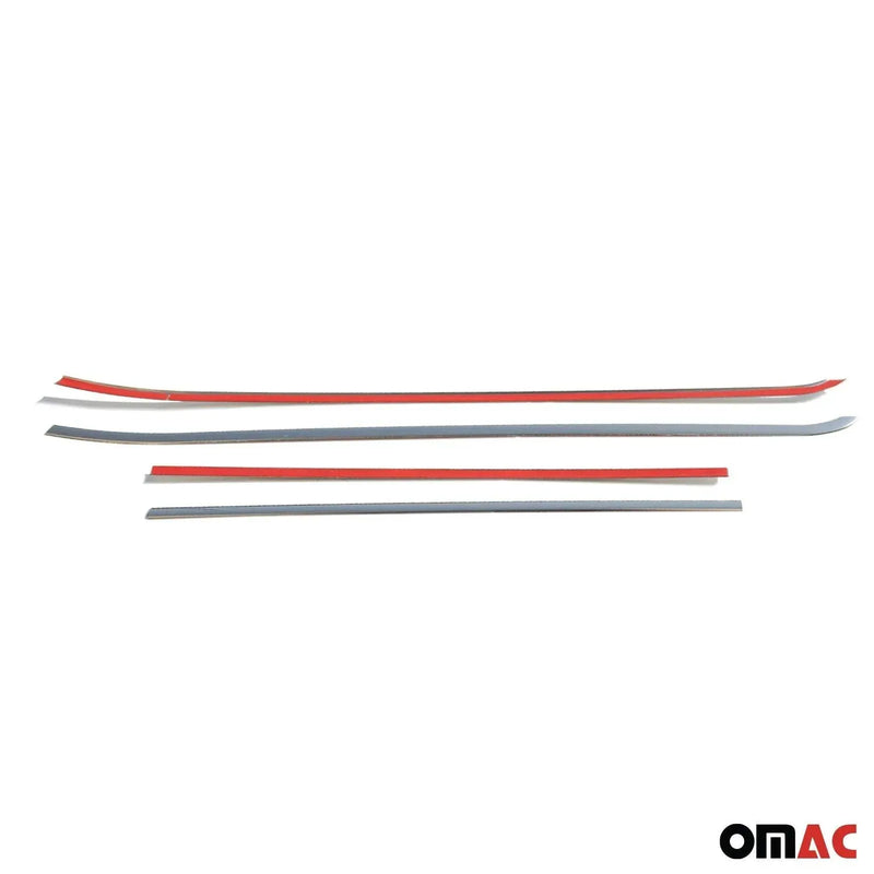 Window Molding Trim Streamer for Fiat 500L 2014-2020 Stainless Steel Silver 6Pcs - OMAC USA