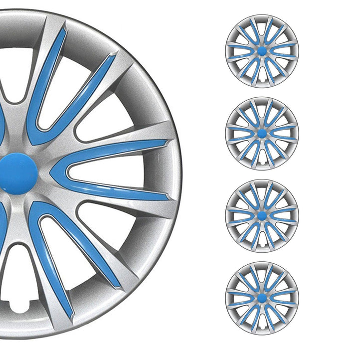 16" Wheel Covers Hubcaps for Hyundai Sonata Grey Blue Gloss