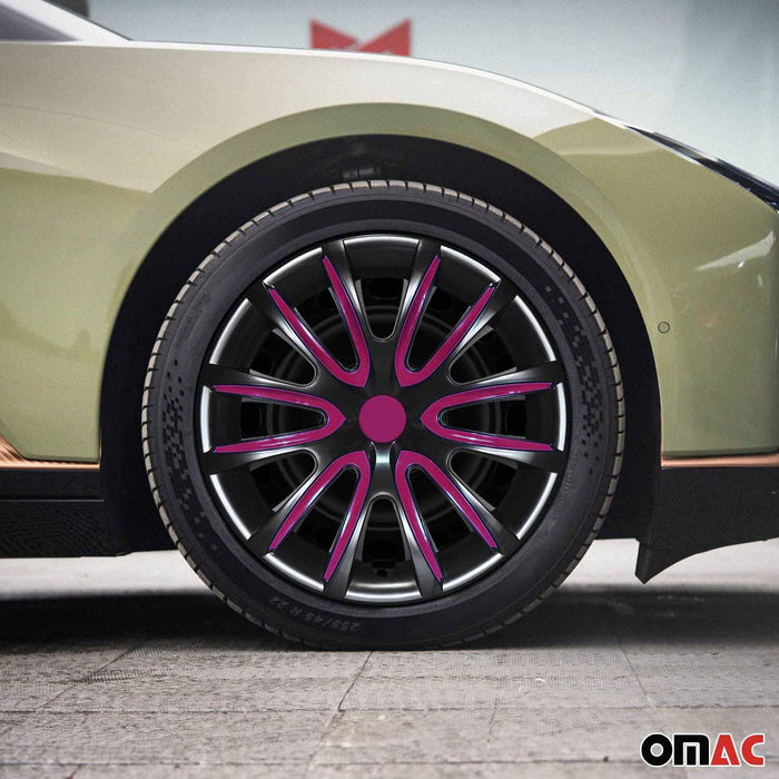 14" Wheel Covers Rims Hubcaps for BMW ABS Black Violet 4Pcs