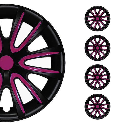 14" Wheel Covers Hubcaps for Nissan Sentra Black Matt Violet Matte - OMAC USA