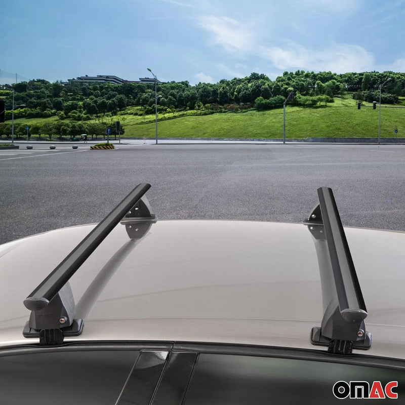 2012-2016 Fiat 500 Roof Rack Cross Bars Black