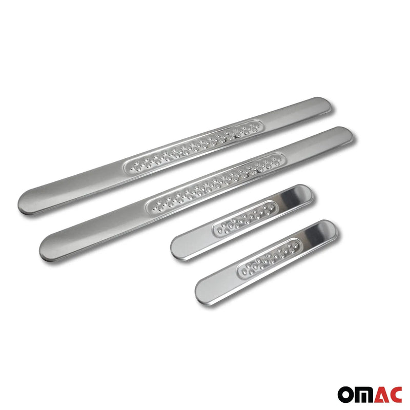 Ford Door Sill Scuff Plate Scratch Protector Gloss Steel Silver 4 Pcs