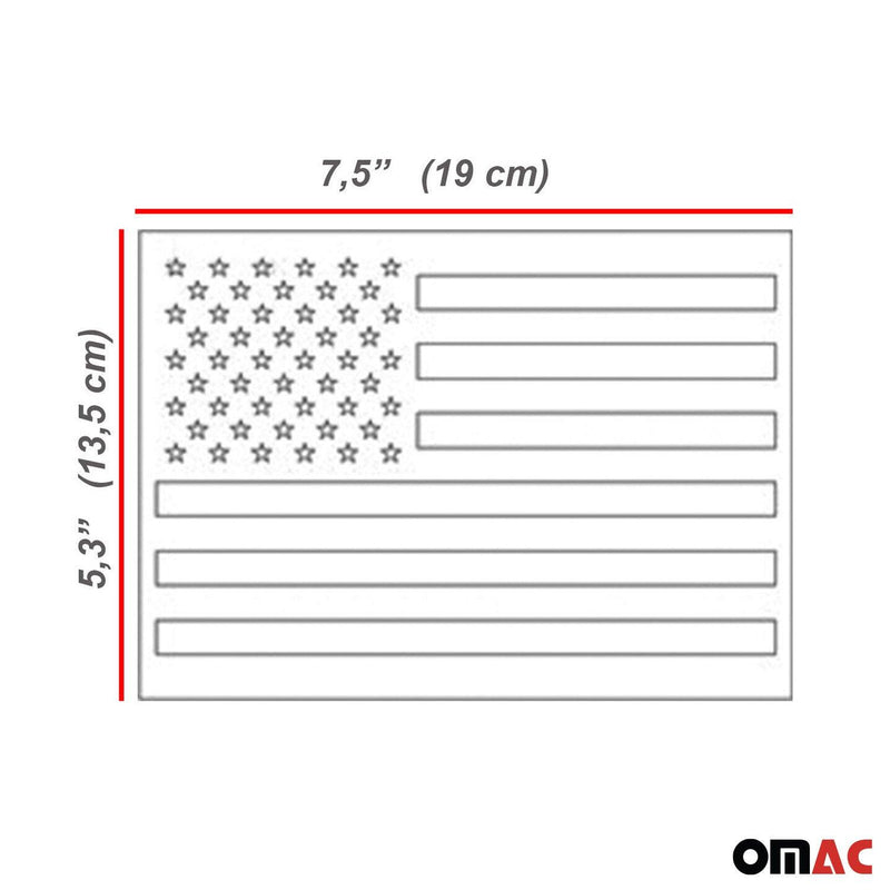 Hummer US American Flag Chrome Decal Sticker Stainless Steel Silver Steel