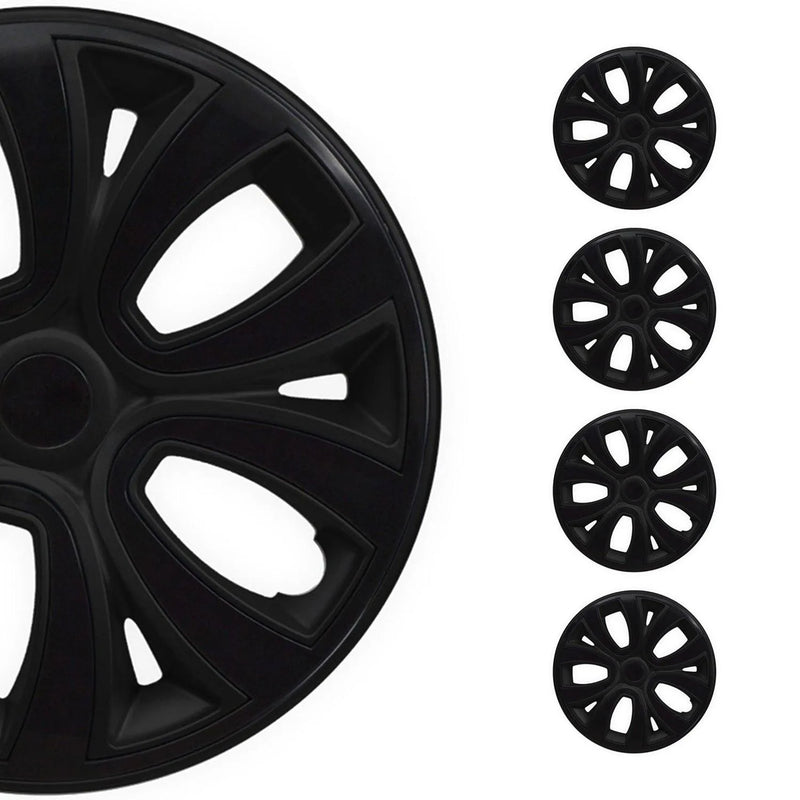 ColorFlex Hub Caps Wheel Cover 16" Black & Black Full Set 4 pcs.