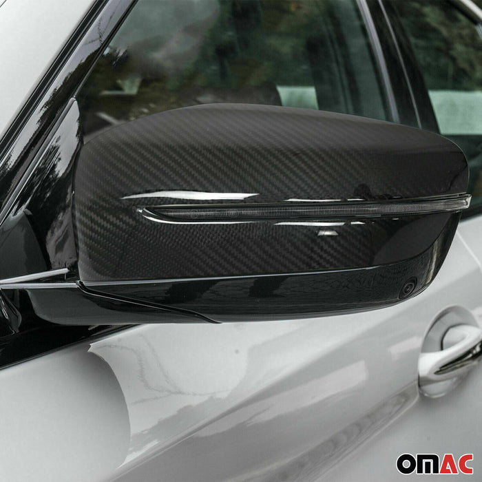 Side Mirror Cover Caps fits BMW 5 Series G30 Sedan 2017-2023 Carbon Fiber 2x