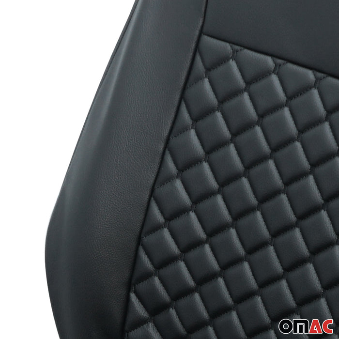 Leather Front Car Seat Covers Protector for RAM ProMaster 2014-2024 Black