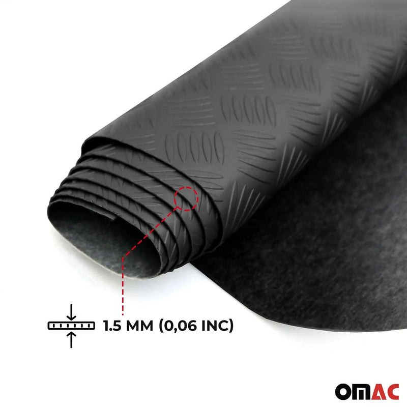 Rubber Truck Bed Liner Trunk Mat Floor Liner 40x79 inch Chequered Black