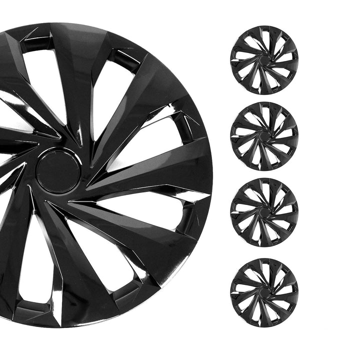 15 Inch Wheel Rim Covers Hubcaps for Kia Black Gloss