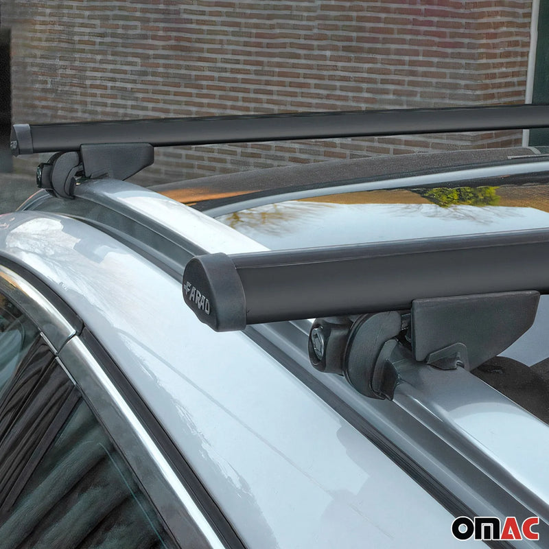 Roof Rack Cross Bars Luggage Carrier Aluminum Black 2 Pcs