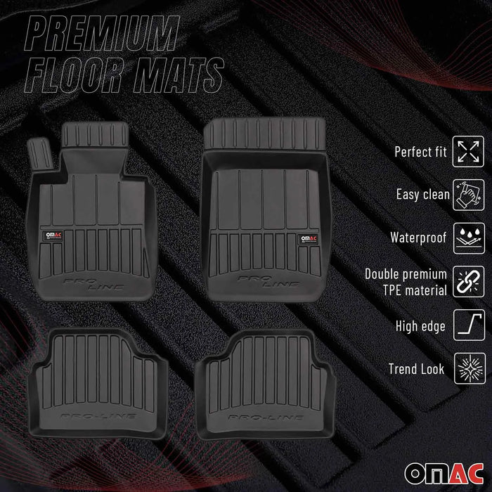 OMAC Premium Floor Mats for for BMW 3 Series E36 1992-1999 Sedan Wagon Black 4x