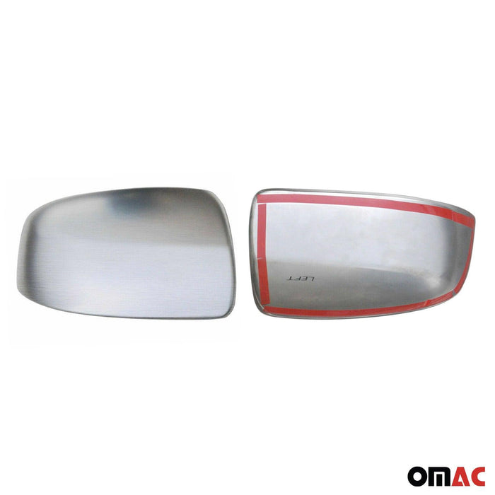 Side Mirror Cover Caps Fits Smart ForTwo 2007-2015 Brushed Steel Silver 2 Pcs