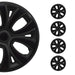 Hubcaps 14" Inch Wheel Rim Cover Matt Black with Black Insert 4pcs Set - OMAC USA