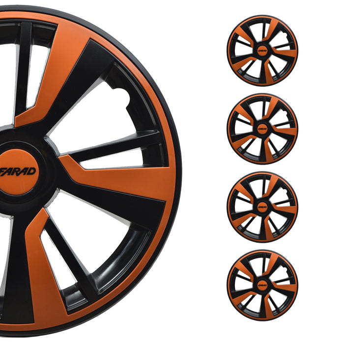 14" Wheel Covers Hubcaps fits Kia Orange Black Gloss