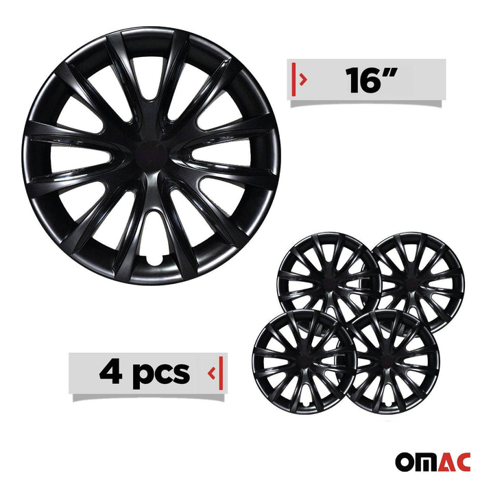 16" Wheel Covers Hubcaps for Dodge Grand Caravan Black Gloss