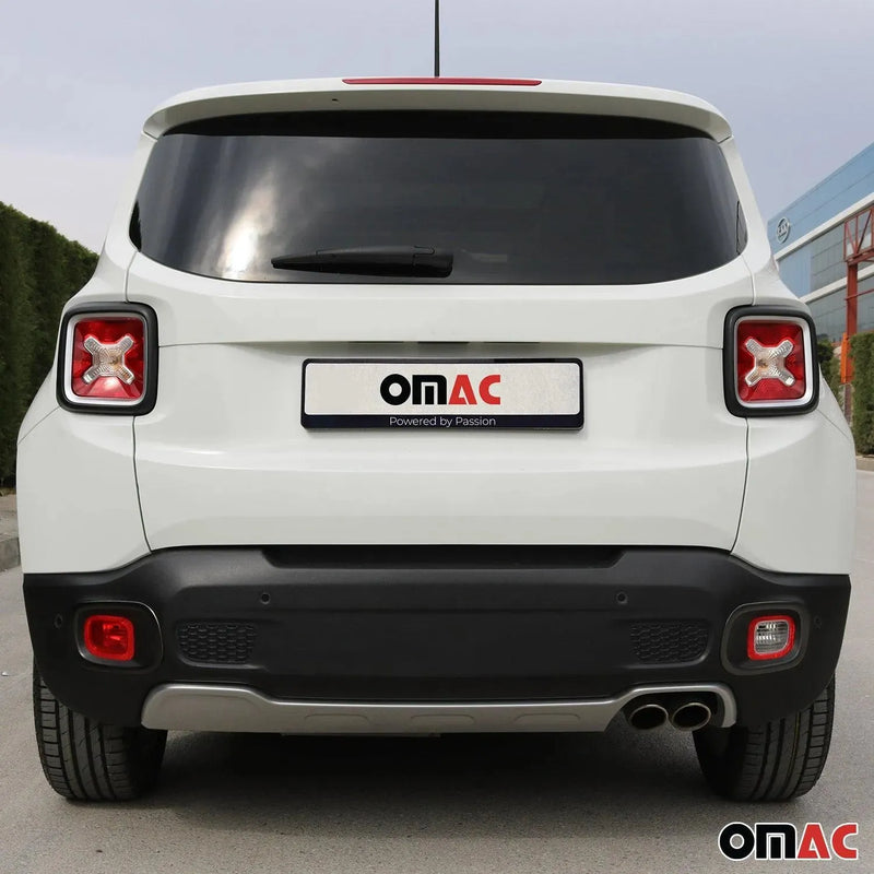 Rear Reflector Lamp Rim Frame for Jeep Renegade 2015-2023 Brushed Dark Steel - OMAC USA