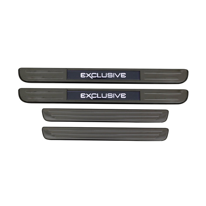 Door Sill Scuff Plate Illuminated for Toyota Steel Dark 4 Pcs