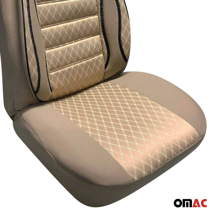 Front Car Seat Covers Protector for Ford Beige Cotton Breathable