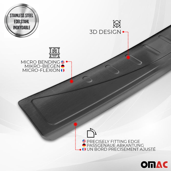 Rear Bumper Sill Cover Protector Guard for VW Passat B7 2012-2014 Steel Dark