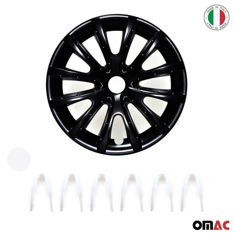 16" Wheel Covers Hubcaps for Toyota RAV4 Black White Gloss - OMAC USA