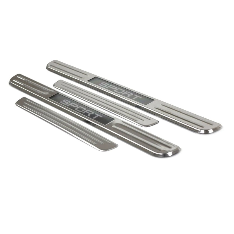 GMC Yukon Door Sill Scuff Plate Illuminated Sport Steel Silver 4 Pcs