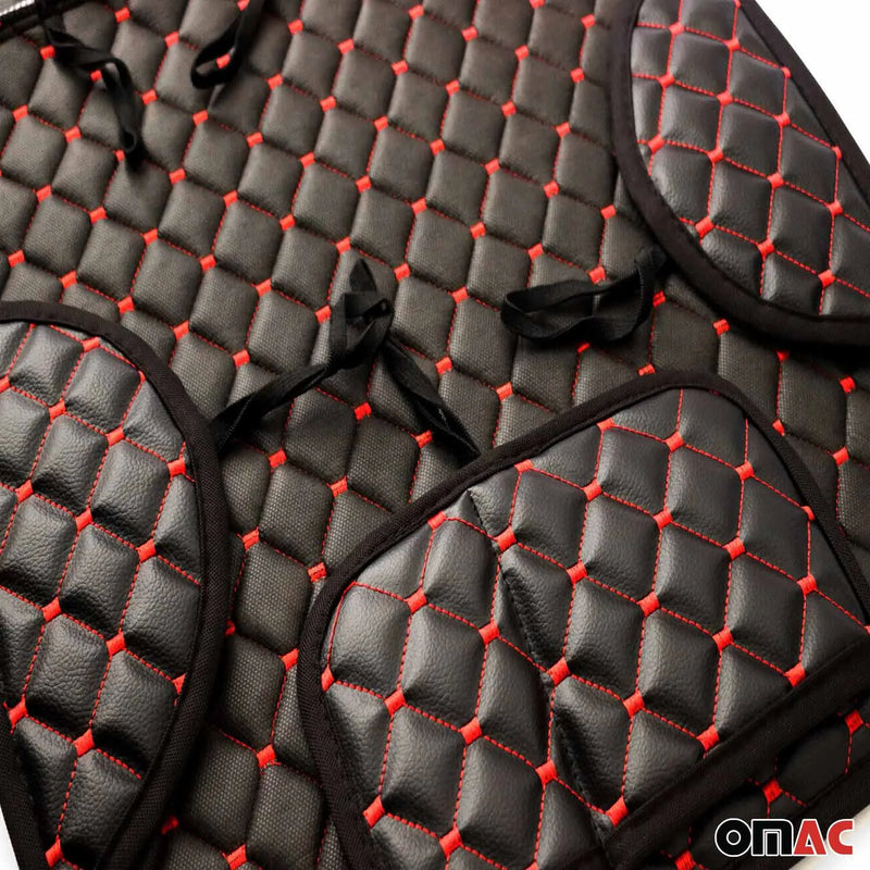 Dodge Ram Leather Breathable Front Seat Cover Pads Black Red 1Pc