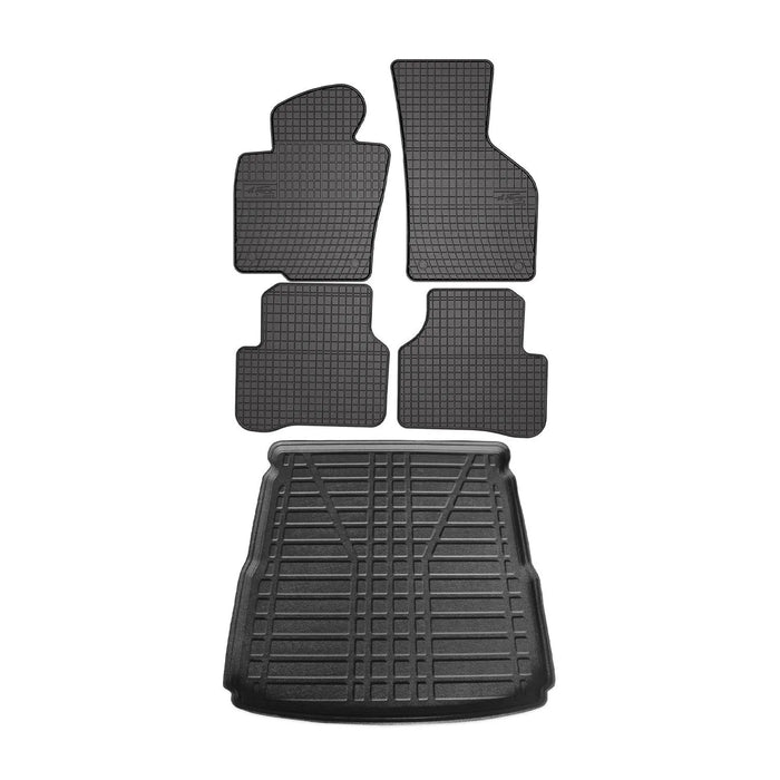 Floor Mats Cargo Liner Set for VW Passat B6 2006-2010 3D Rubber Black 5 Pcs