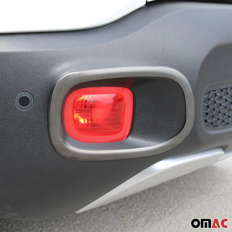 Rear Reflector Lamp Rim Frame for Jeep Renegade 2015-2023 Brushed Dark Steel - OMAC USA