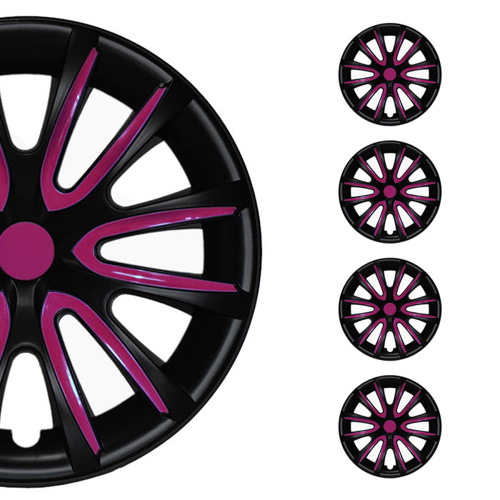 16" Wheel Covers Hubcaps for Nissan Kicks Black Matt Violet Matte