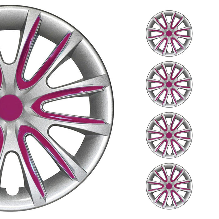 16" Wheel Covers Hubcaps for Mitsubishi Grey Violet Gloss - OMAC USA