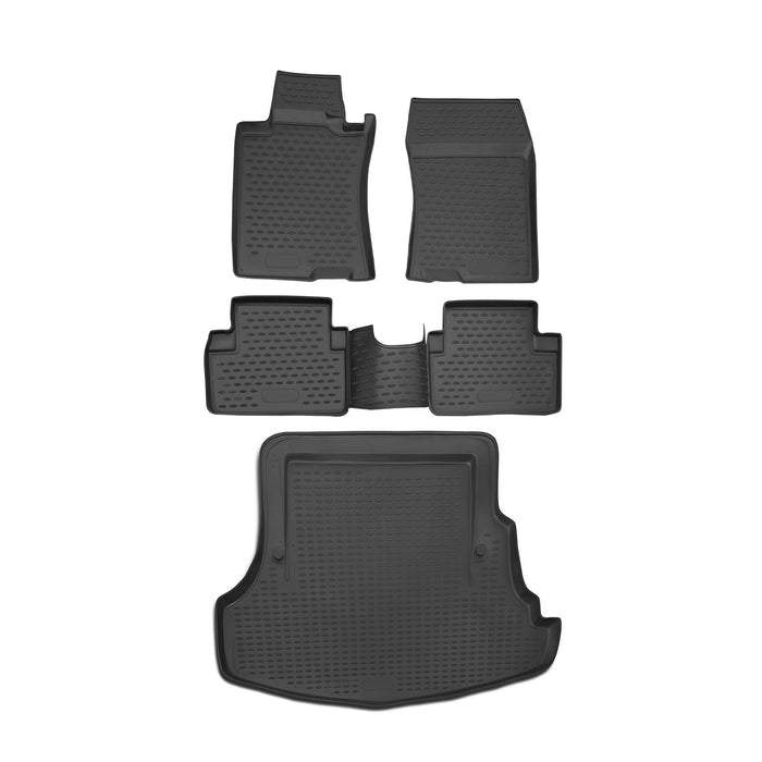 Custom Floor Mats & Cargo Liners for Honda Accord 2003-2007 Black 5 Pcs