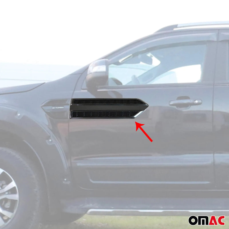 1998-2004 Nissan Frontier Side Door Molding Trim Skirt Garnish Black 2 Pcs