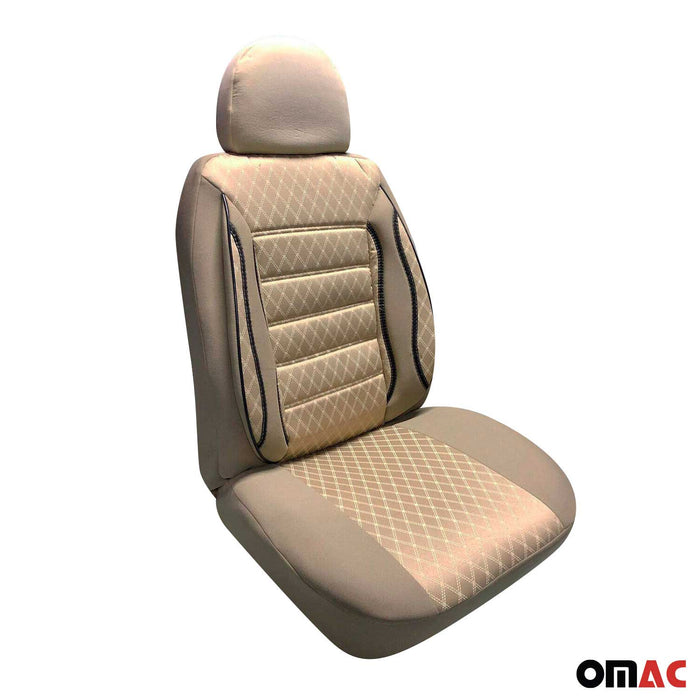 Front Car Seat Covers Protector for Buick Beige Cotton Breathable