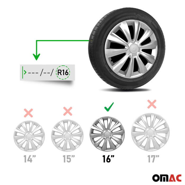 16 Inch Wheel Covers Hubcaps for Porsche Silver Gray Gloss