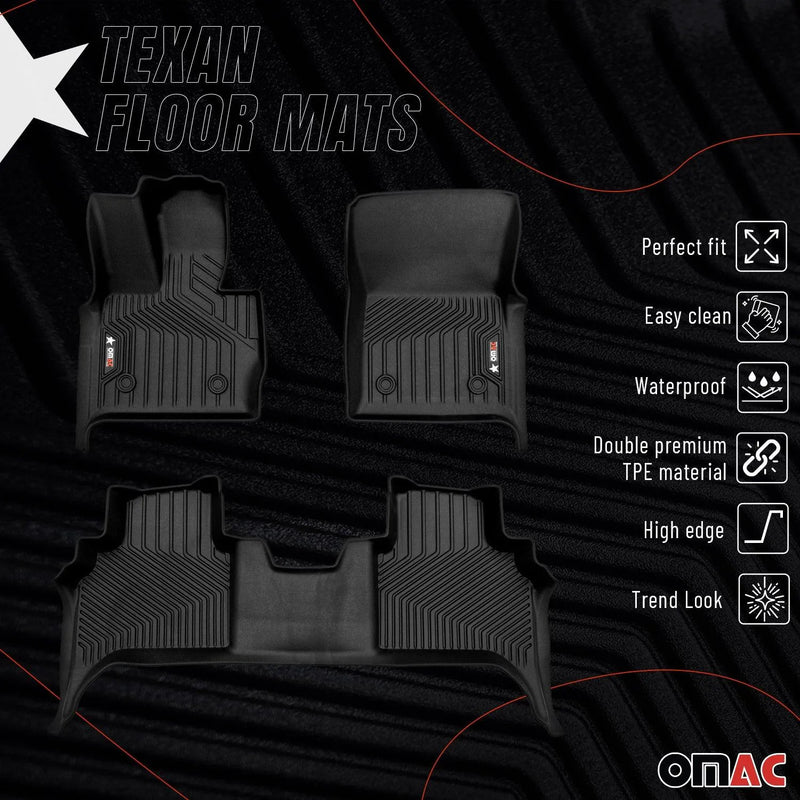 2019-2021 Mercedes G63 AMG Premium Floor Mats Liners First and Second Row Set