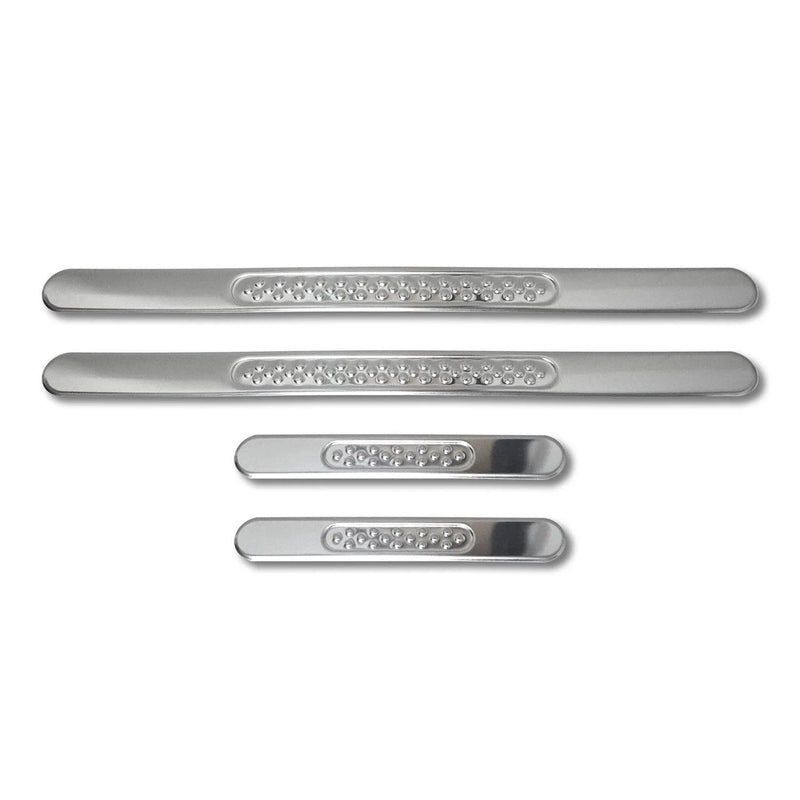 Chevrolet Door Sill Scuff Plate Scratch Protector Gloss Steel Silver 4 Pcs