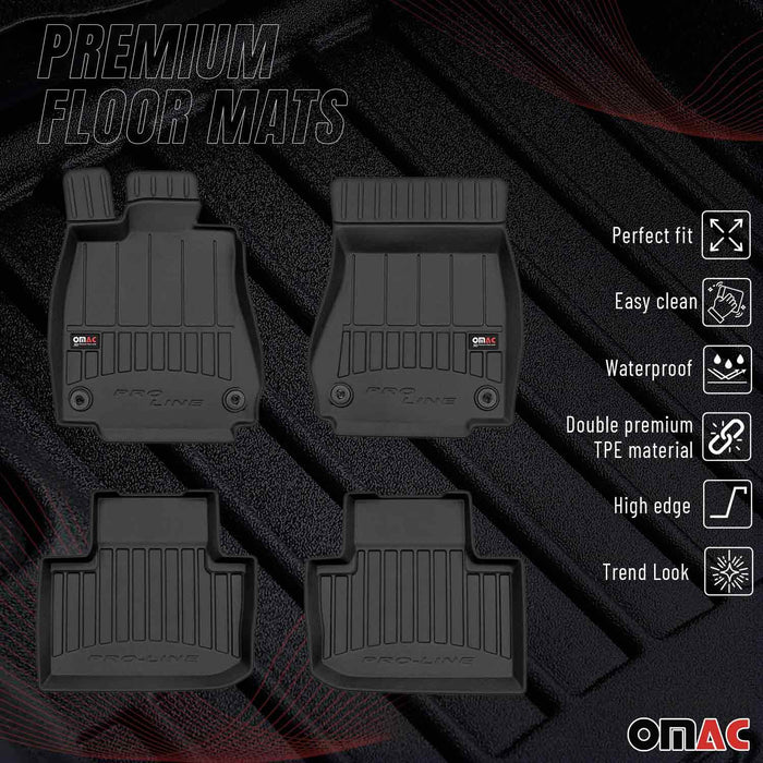 OMAC Premium Floor Mats for Lexus IS 2014-2024 All-Weather Heavy Duty 4Pcs