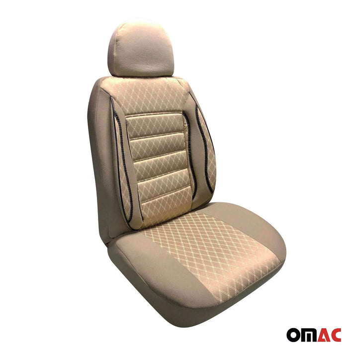 Front Car Seat Covers Protector for VW Beige Cotton Breathable