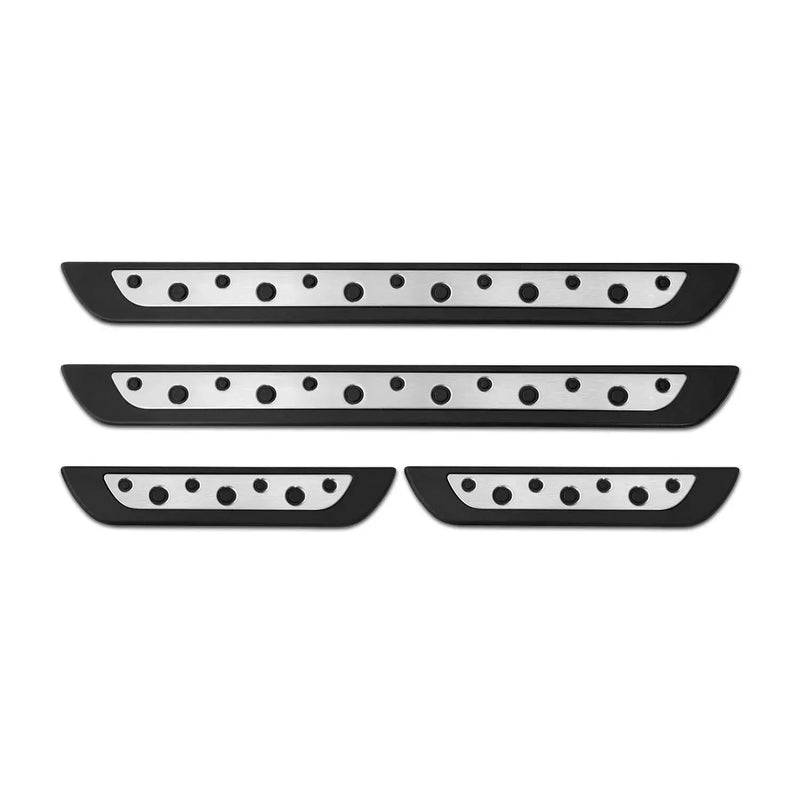 Lincoln Door Sill Scuff Plate Scratch Protector Steel Silver 4 Pcs