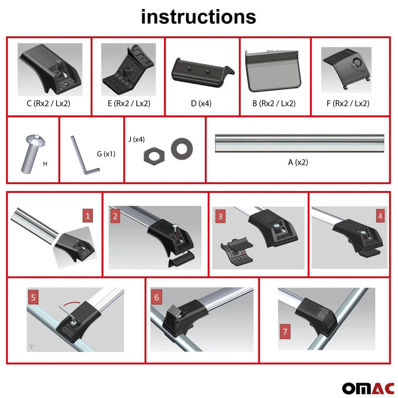 2015-2022 RAM ProMaster City Roof Rack Cross Bars Silver