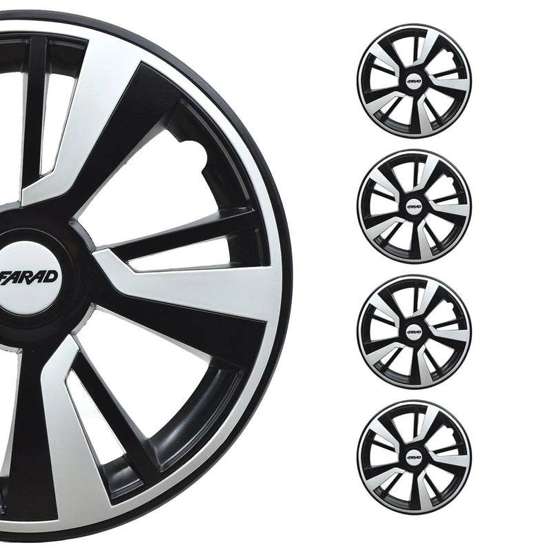 Twintone Hub Caps Wheel Cover 14" Black & White Insert Full Set 4 pcs.