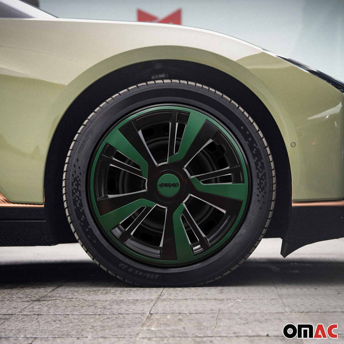 15" Wheel Covers Hubcaps fits Mazda Green Black Gloss