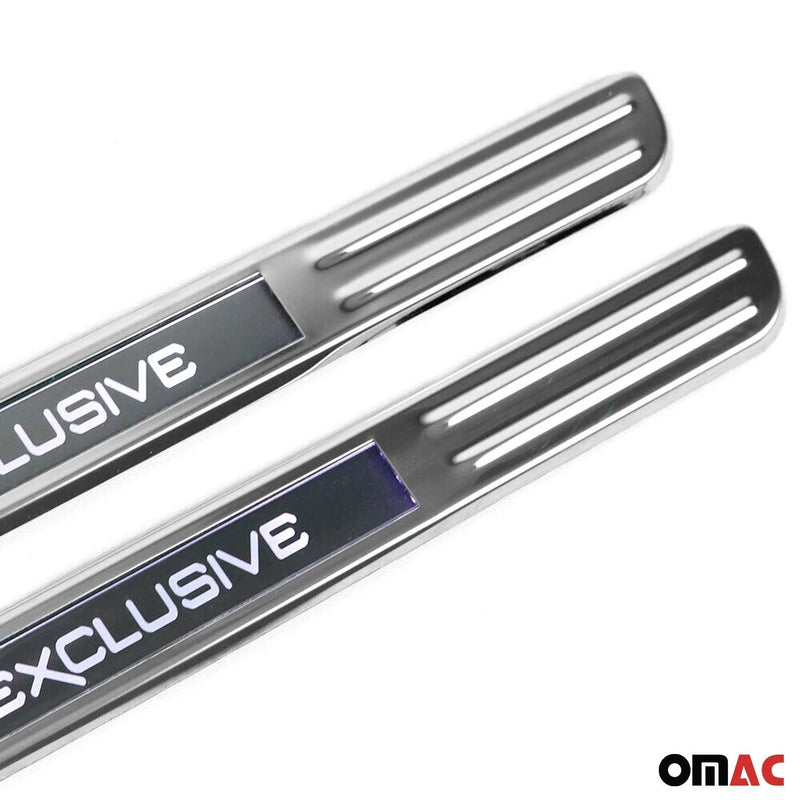 Audi Q3 Q5 Door Sill Scuff Plate Illuminated Exclusive Steel Silver 4Pcs