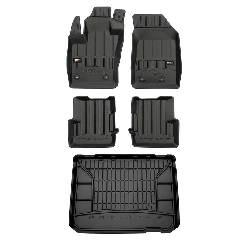 2015-2023 Jeep Renegade Premium Floor Mats & Cargo Liner Full Set All Weather Heavy Duty Black