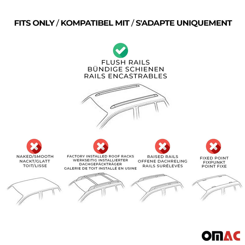 2021-2024 Aston Martin DBX Roof Rack Cross Bars Black