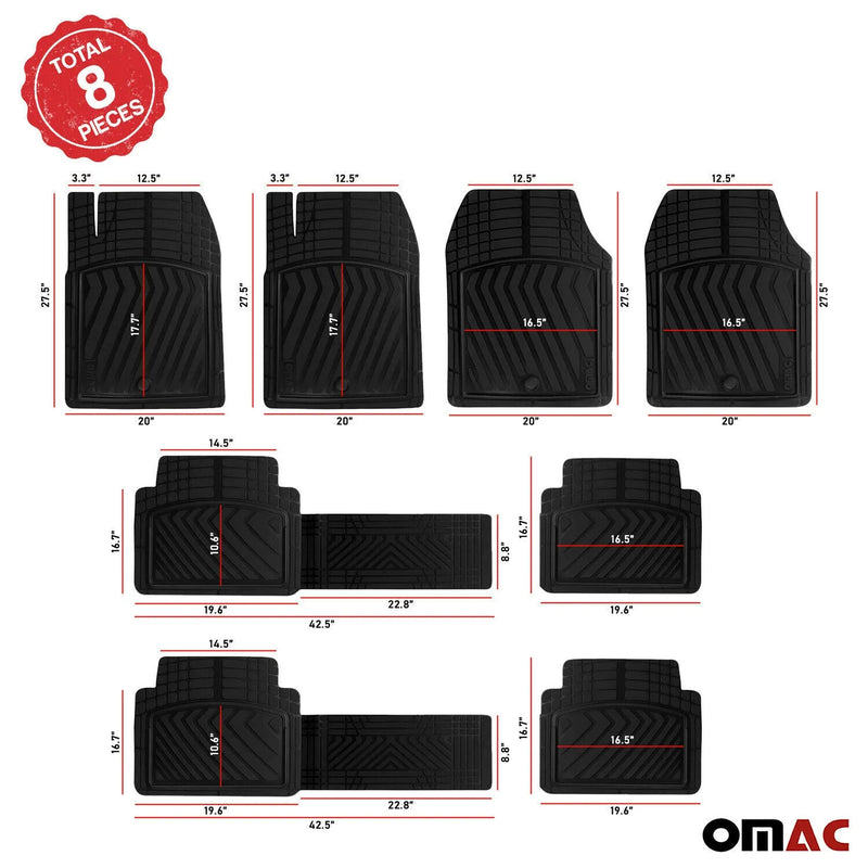 2023-2024 Jeep Grand Wagoneer L OMAC Floor Mats Liner Black TPE All-Weather