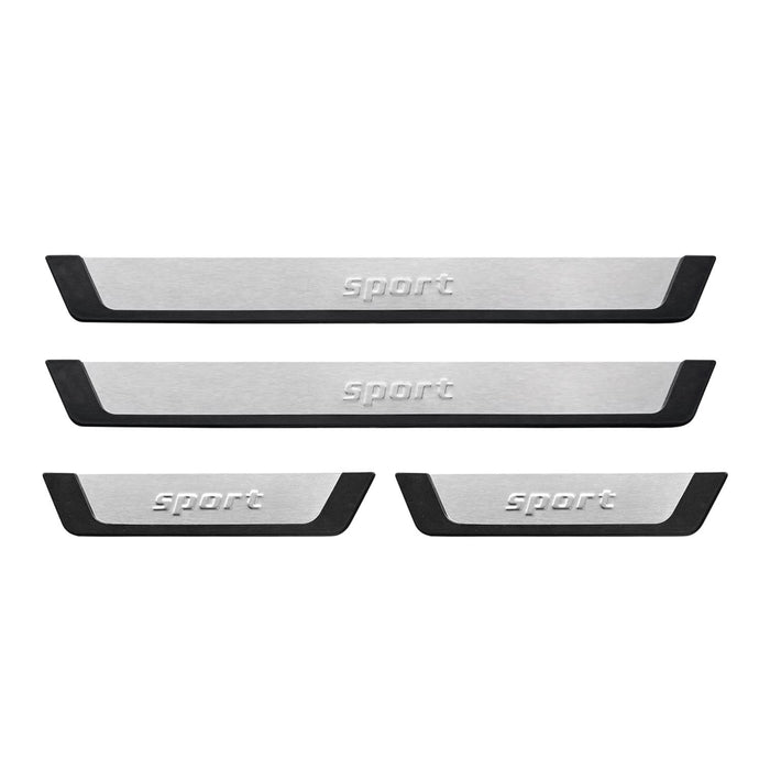 Door Sill Scuff Plate Scratch Protector for Nissan Leaf Sport Steel Silver 4 Pcs